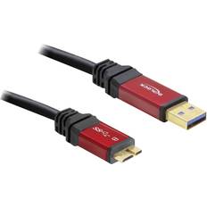 DeLock USB A-USB Micro-B - USB-kabel Kablar DeLock Premium USB A - USB Micro-B 3.0 1m