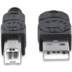 Manhattan USB-kabel Kablar Manhattan Hi-Speed USB A - USB B 2.0 3m