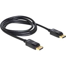 DeLock DisplayPort-DisplayPort - DisplayPort-kablar DeLock Gold DisplayPort - DisplayPort (with latches) 2m