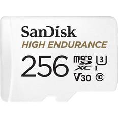 SanDisk 256 GB - microSDXC Minneskort & USB-minnen SanDisk High Endurance microSDXC Class 10 UHS-I U3 V30 256GB +Adapter