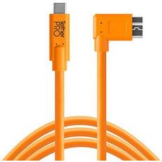 En kontakt - Nickel - USB-kabel Kablar Tether Tools Right Angle USB A-USB C 3.0 0.5m