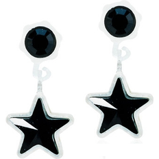 Blomdahl Pendant Star Earrings - White/Black