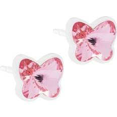 Rosa Smycken Blomdahl Butterfly Earrings - White/Light Rose