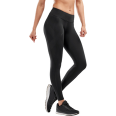 2XU Dam - XXS Byxor & Shorts 2XU Mid-Rise Compression Tights Women - Black/Dotted Black Logo