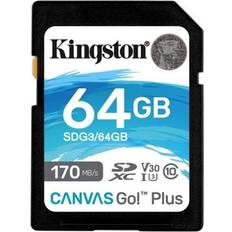 64 GB - SDXC Minneskort Kingston Canvas Go! Plus SDXC Class 10 UHS-I U3 V30 170/70MB/s 64GB