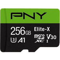PNY 256 GB Minneskort & USB-minnen PNY Elite-X microSDXC Class 10 UHS-I U3 V30 A1 100MB/s 256GB +SD adapter