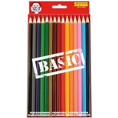 Sense Färgpennor Sense Wooden Crayons Basic 15-pack