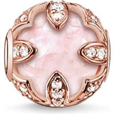 Thomas Sabo Lotus Bead Charm - Silver/Pink/Quartz
