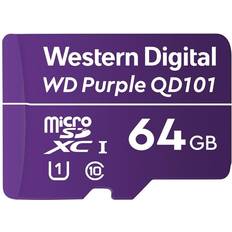 Western Digital 64 GB Minneskort & USB-minnen Western Digital Purple SC QD101 microSDXC Class 10 UHS-I U1 64GB