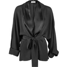 Rodebjer Sjalkrage Blusar Rodebjer Kimono Tennessee Twill Blouse - Black