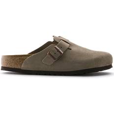 Birkenstock 4.5 Utetofflor Birkenstock Boston Soft Footbed Suede Leather - Gray/Taupe