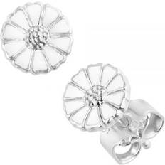 Georg Jensen Small Daisy Earrings - Silver/White