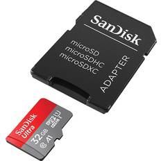 SanDisk microSDHC Minneskort SanDisk Ultra microSDHC Class 10 UHS-I U1 A1 120MB/s 32GB +SD adapter