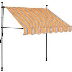 Manuell styrning - Polyester Markiser vidaXL Manual Retractable Markis with LED 100x120cm