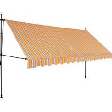 Manuell styrning - Polyester Markiser vidaXL Manual Retractable Markis with LED 400x120cm