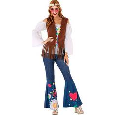 Blå - Hippies Dräkter & Kläder Atosa Hippie Woman Costume