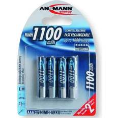 Ansmann Batterier - NiMH Batterier & Laddbart Ansmann NiMH Rechargeable AAA 1100mAh Compatible 4-pack