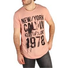 Herr - Rosa - Viskos T-shirts Calvin Klein T-shirt - Pink