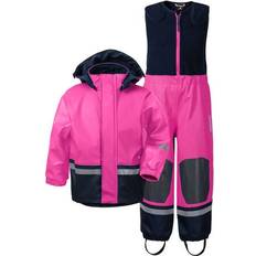 9-12M - Flickor Regnkläder Didriksons Boardman Kid's Rain Set - Plastic Pink (503968-322)