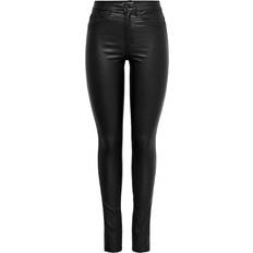 42 - Dam Jeans Only Royal Hw Rock Coated Skinny Fit Jeans - Black