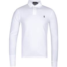 Polyamid Pikétröjor Polo Ralph Lauren Slim Fit Long Sleeve Polo Shirt - White
