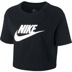 Nike Bomull - Dam T-shirts & Linnen Nike Women's Sportswear Essential Cropped T-shirt - Black/White