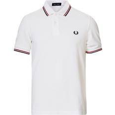4 Pikétröjor Fred Perry Twin Tip Polo Shirt - White/Bright Red/Navy