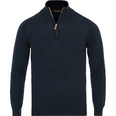 Stenströms Tröjor Stenströms Merino Half Zip Knitted Top - Navy