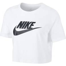 Nike Bomull - Dam T-shirts & Linnen Nike Women's Sportswear Essential Cropped T-shirt - White/Black