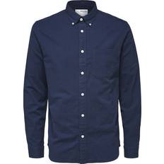 Selected Organic Cotton Oxford Shirt - Blue/Moonlit Ocean