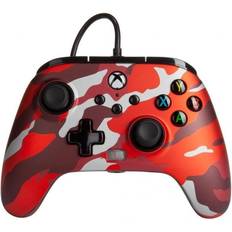 Röda - Xbox Series X Spelkontroller PowerA Enhanced Wired Controller (Xbox Series X/S) - Metallic Red Camo