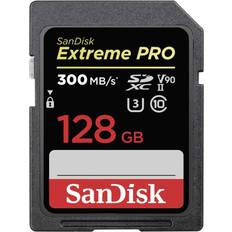 SanDisk UHS-II Minneskort SanDisk Extreme Pro SDXC Class 10 UHS-II U3 ​​V90 300/260MB/s 128GB