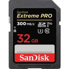 SanDisk UHS-II Minneskort SanDisk Extreme Pro SDHC Class 10 UHS-II U3 V90 300/260MB/s 32GB