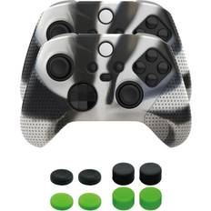 Piranha Tillbehör till spelkontroller Piranha Xbox X Grips and Sticks 10 in 1 Pack - Black/Green/Camouflage