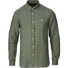 Gröna - Herr Skjortor Morris Douglas Linen Shirt - Olive