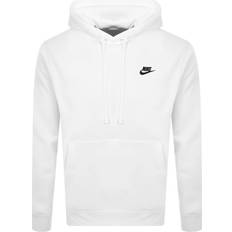 Nike Bomull - Dam Överdelar Nike Sportswear Club Fleece Pullover Hoodie - White/Black