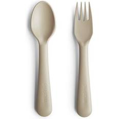 Bruna - Plast Nappflaskor & Servering Mushie Dinnerware Fork & Spoon Set