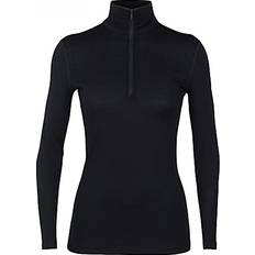 Icebreaker Dam Underkläder Icebreaker Merino 200 Oasis Long Sleeve Half Zip Thermal Top Women - Black