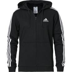 Adidas Bomull Kläder adidas Essentials French Terry 3-Stripes Full-Zip Hoodie - Black/White