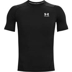 Fitness & Gymträning - Herr - Träningsplagg Kläder Under Armour Men's HeatGear Short Sleeve T-shirt - Black/White