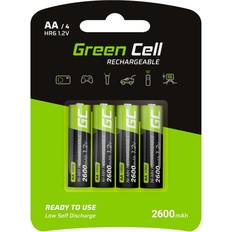 Batterier - Kamerabatterier - NiMH Batterier & Laddbart Green Cell NiMH AA 2600mAh Compatible 4-pack