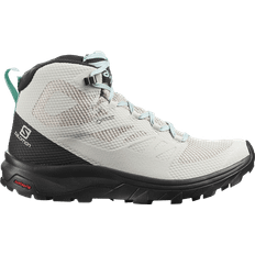 Salomon 44 ½ - Dam Trekkingskor Salomon Outline Mid GTX W - Lunar Rock/Black/Pastel Turquoise