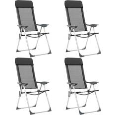 vidaXL Folding Camping Chairs Aluminum 4-pack