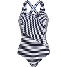 46 - Dam Badkläder Abecita Brighton Racer Back Swimsuit - Navy Blue/White
