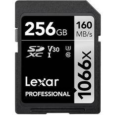 LEXAR 256 GB - SDXC Minneskort LEXAR Professional SDXC Class 10 UHS-I U3 V30 256GB (1066x)