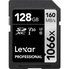 128 GB - SDXC - V30 Minneskort LEXAR Professional SDXC Class 10 UHS-I U3 V30 160/120 MB/s 128GB (1066x )