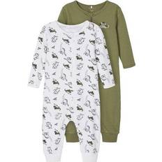 3-6M Nattplagg Name It Zip Nightsuit 2-pack - Green/Loden Green (13189126)