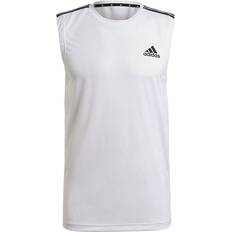 adidas Aeroready Designed To Move Sport 3 Stripes Tank Top Men - White