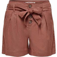 Only Dam Shorts Only High Waist Belt Shorts - Red/Apple Butter