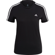 Dam - Jersey - Svarta T-shirts adidas Women's Loungewear Essentials Slim 3-Stripes T-shirt - Black/White